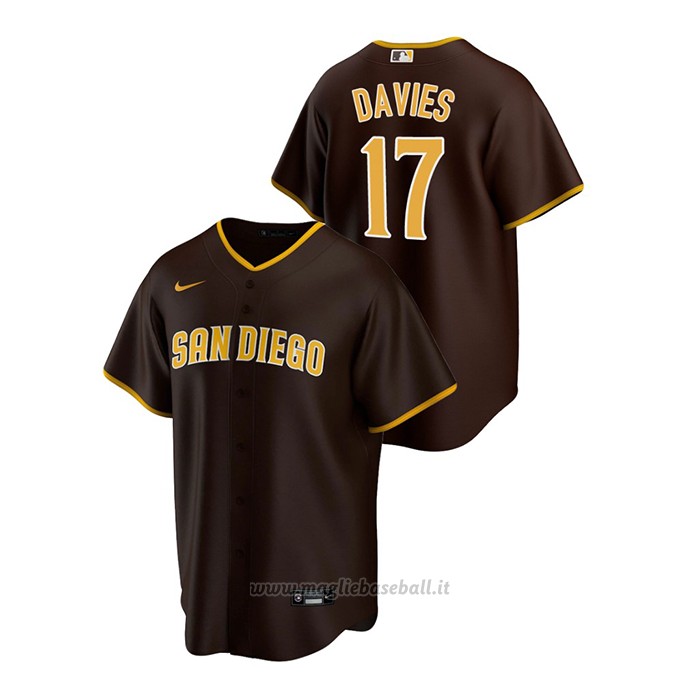 Maglia Baseball Uomo San Diego Padres Zach Davies Road Replica Marrone